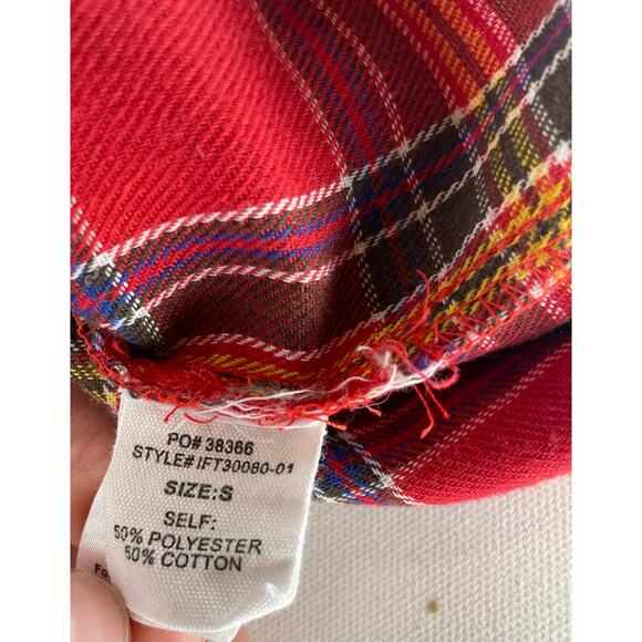 Fantastic Fawn Red Plaid Button Down Shirt Women’s Sm Soft Flannel Double Pocket - Picture 8 of 11